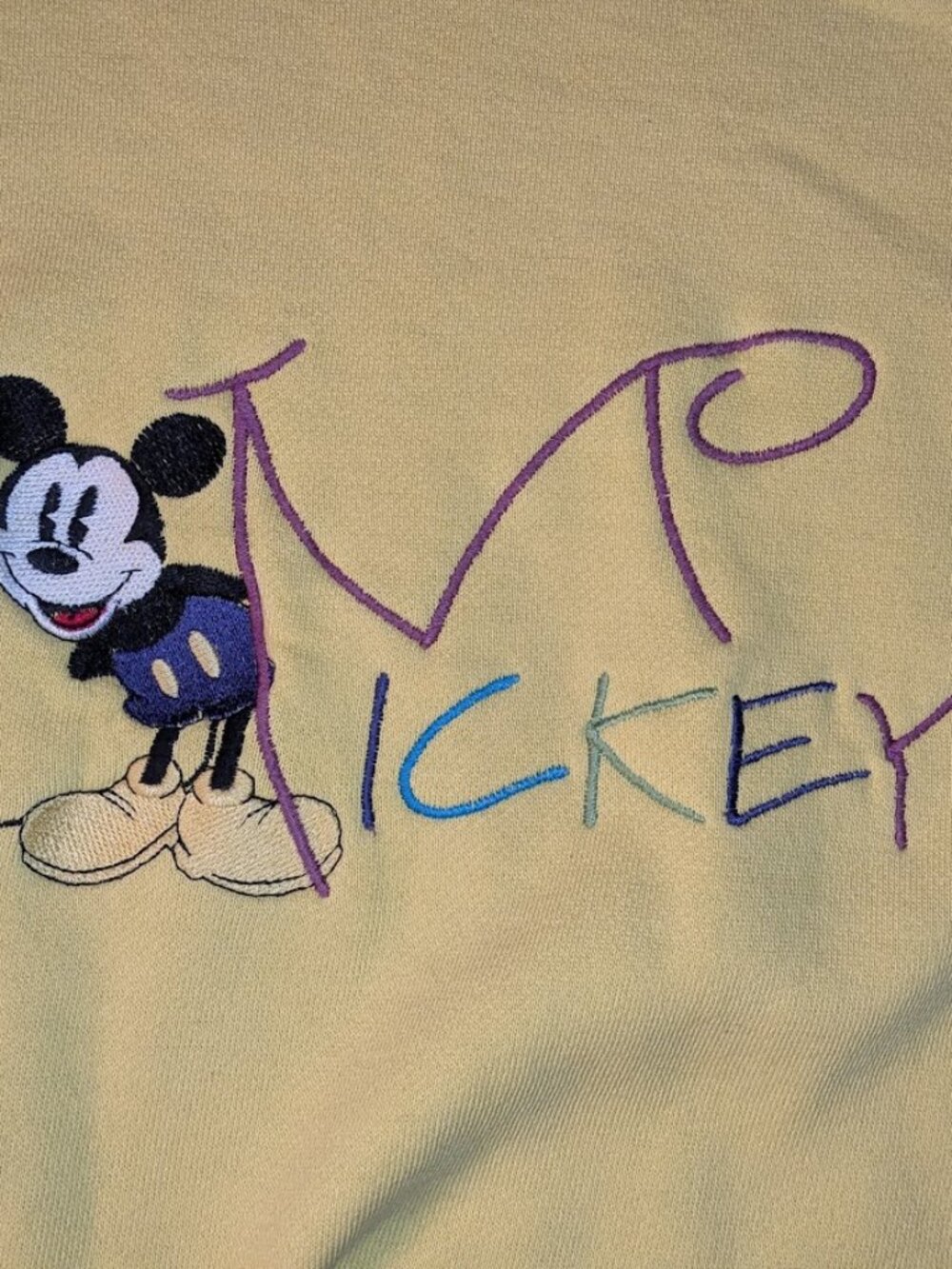 Yellow Mickey Graphic Women's Vintage Sweatshirt Size Large - Picture 12 of 14